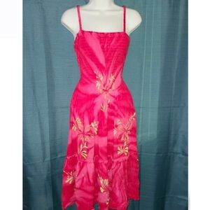 Tropical Batik Pink Floral Dress